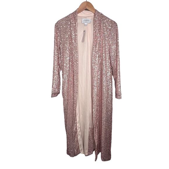 NWT Anthropologie Mare Mare Sequin Duster Cardigan in Rose Color - Picture 6 of 11